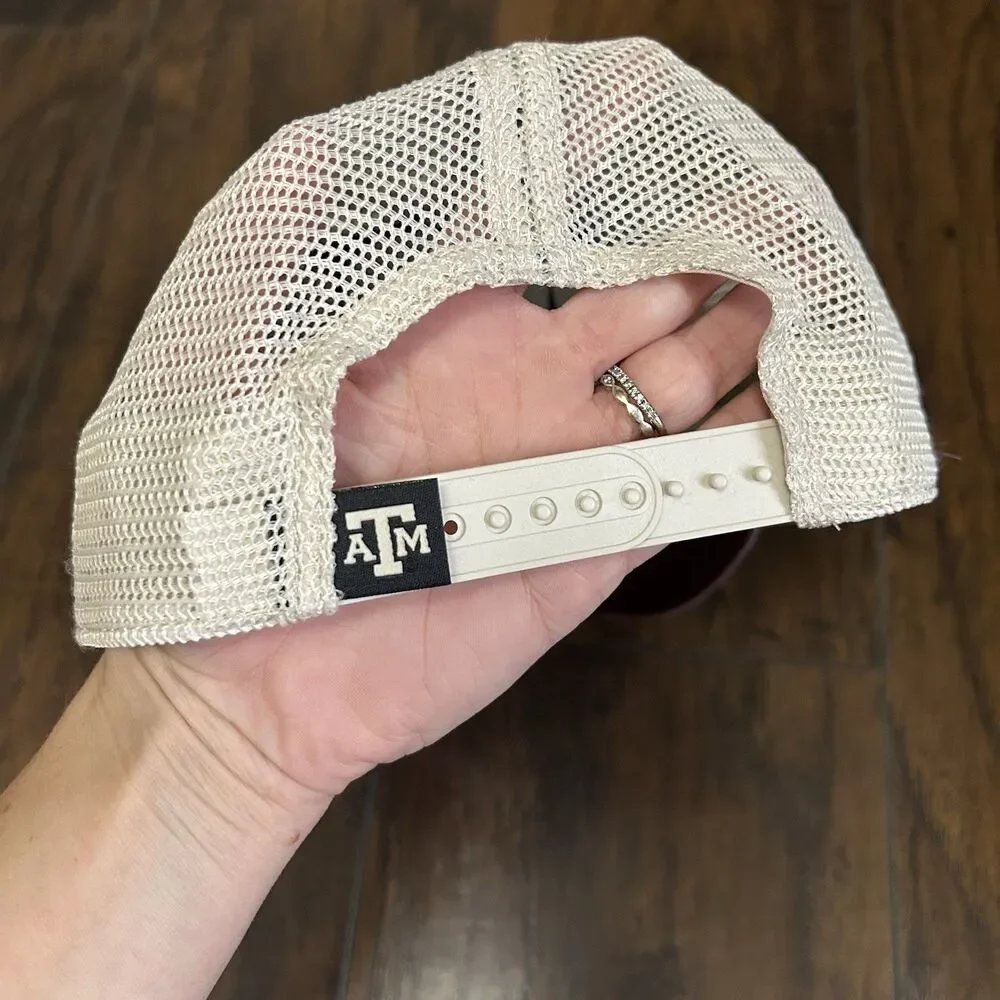 New Texas A&M Aggies Hat Maroon Logo Strap-Back Mesh Baseball Cap NCAA One Size